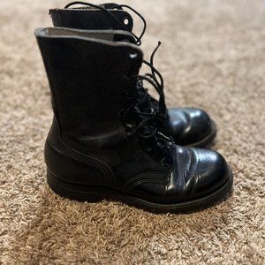 Vintage 1965 Endicott Johnson Vietnam Black Combat Lace-Up Military Boots